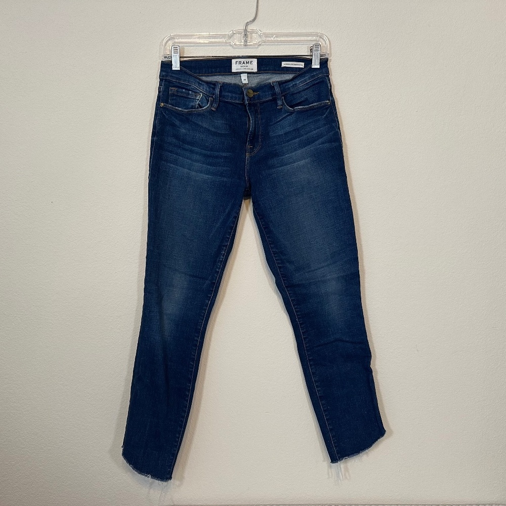 FRAME - Le Skinny de Jeanne Raw Hem Asymmetric Jean in York